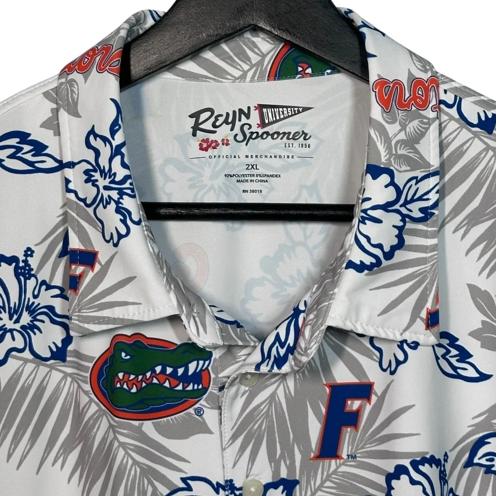 Reyn Spooner Mens Florida Gators Hawaiian Button-Front Performance Shirt XXL